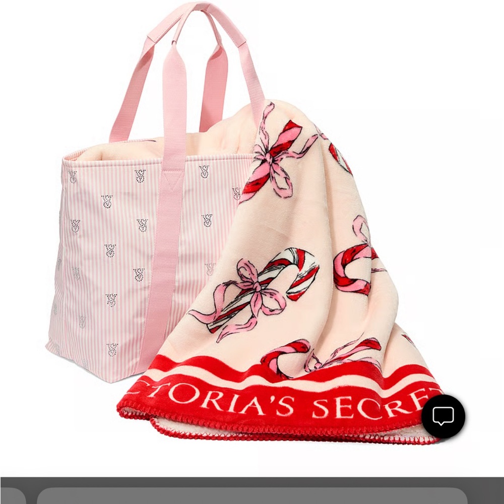 Victoria's Secret Pink Rhinestone Tote & soft throw